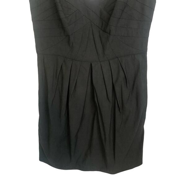 NWT BCBGeneration Swirl Bust Dress Gray Pleated Sweetheart Tank Dress Size 12 - Picture 3 of 8